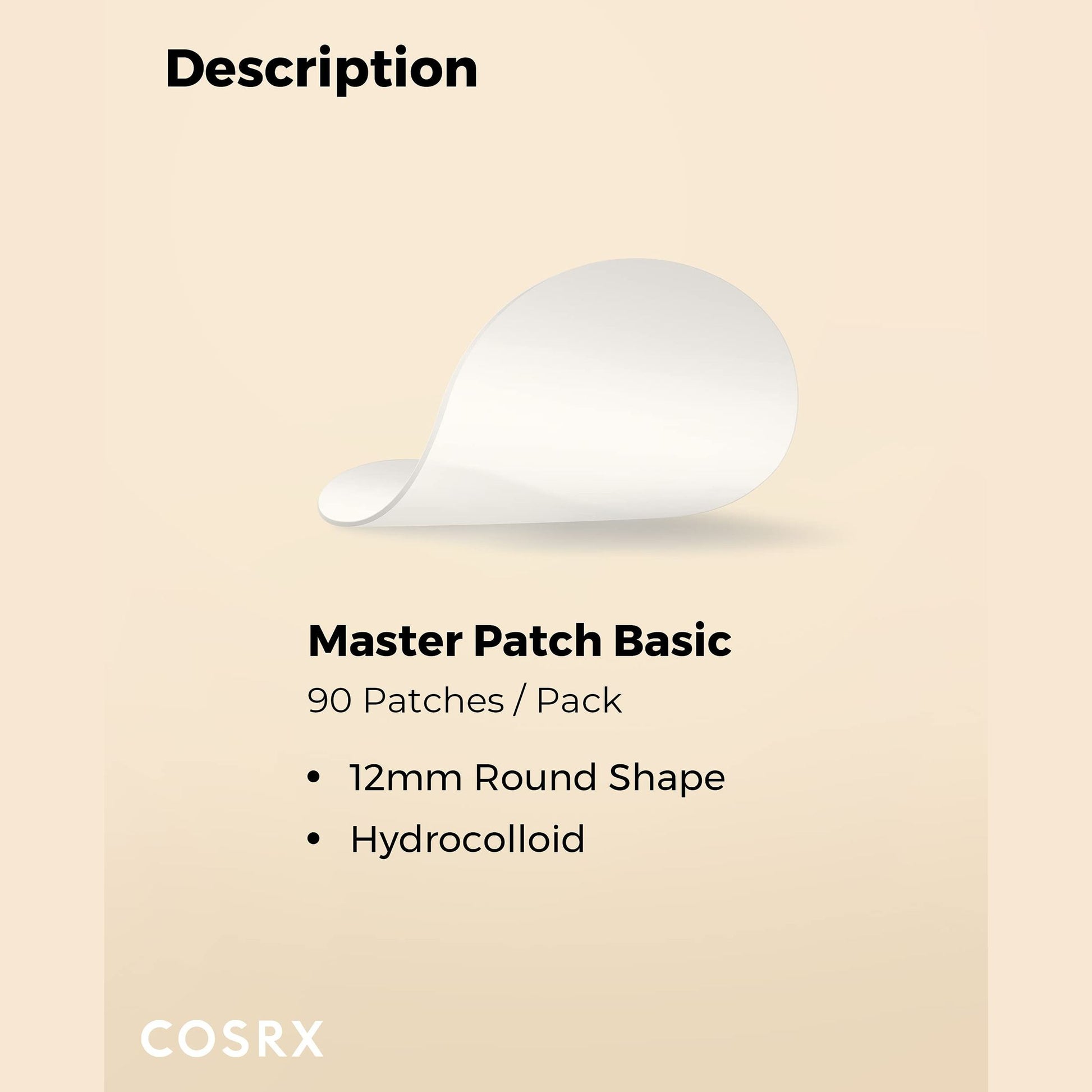 COSRX Master Patch Basic Value Pack, Overnight Acne Patch Hydrocolloid, Blemish Spot Sticker for Face, Strong adhesion & Thicker Spot Cover, 1 Sizes (90 Count) - Medaid International