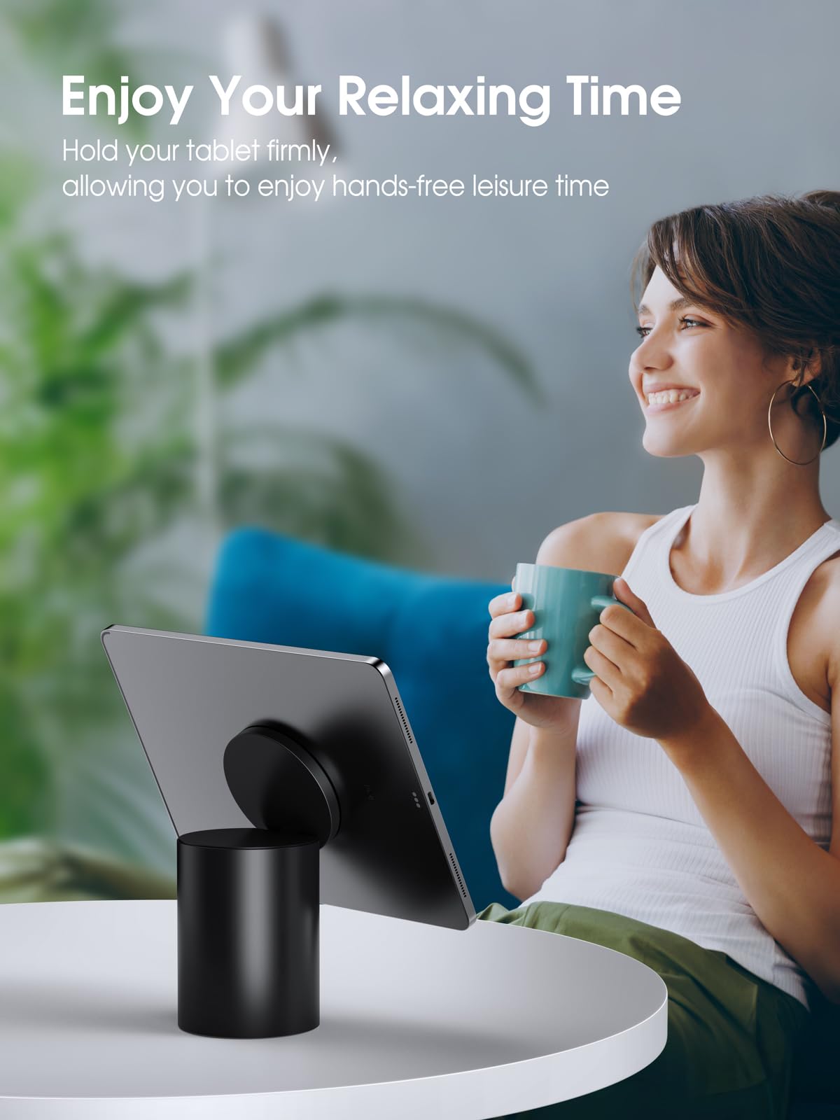 elitehood Heavy Duty Aluminum Magnetic Phone Stand, for Magsafe Stand for iPhone, Adjustable Cell Phone Holder for Desk, Computer Office Desk Accessories, Fits 4-11in iPhone, Kindle, iPads, Tablets - Medaid International