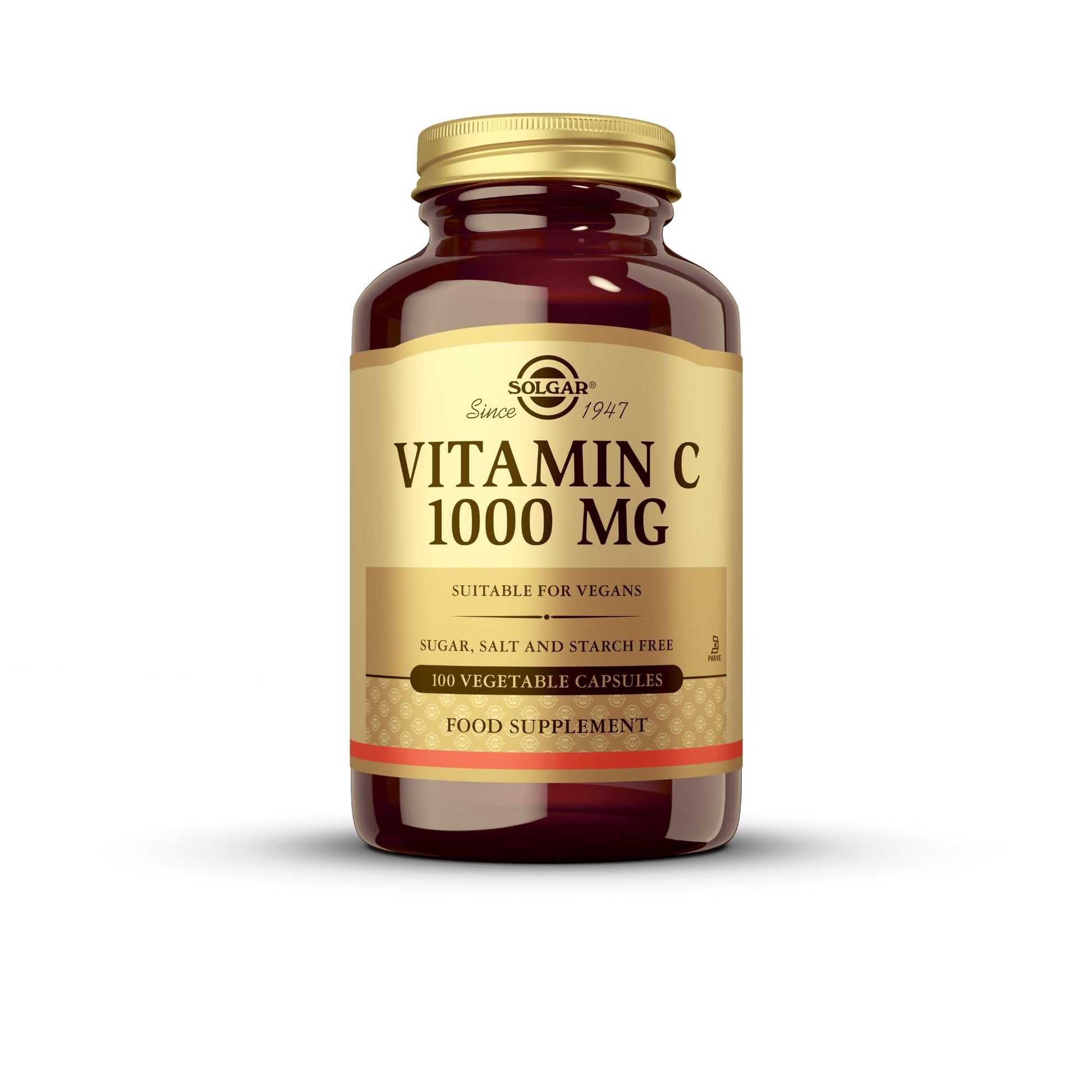 Solgar Vitamin C 1000 mg, 100 Vegetable Capsules - Antioxidant & Immune Support - Overall Health - Healthy Skin & Joints - Bioflavonoids Supplement - Non-GMO, Vegan, Gluten Free, Kosher - 100 Servings - Medaid International