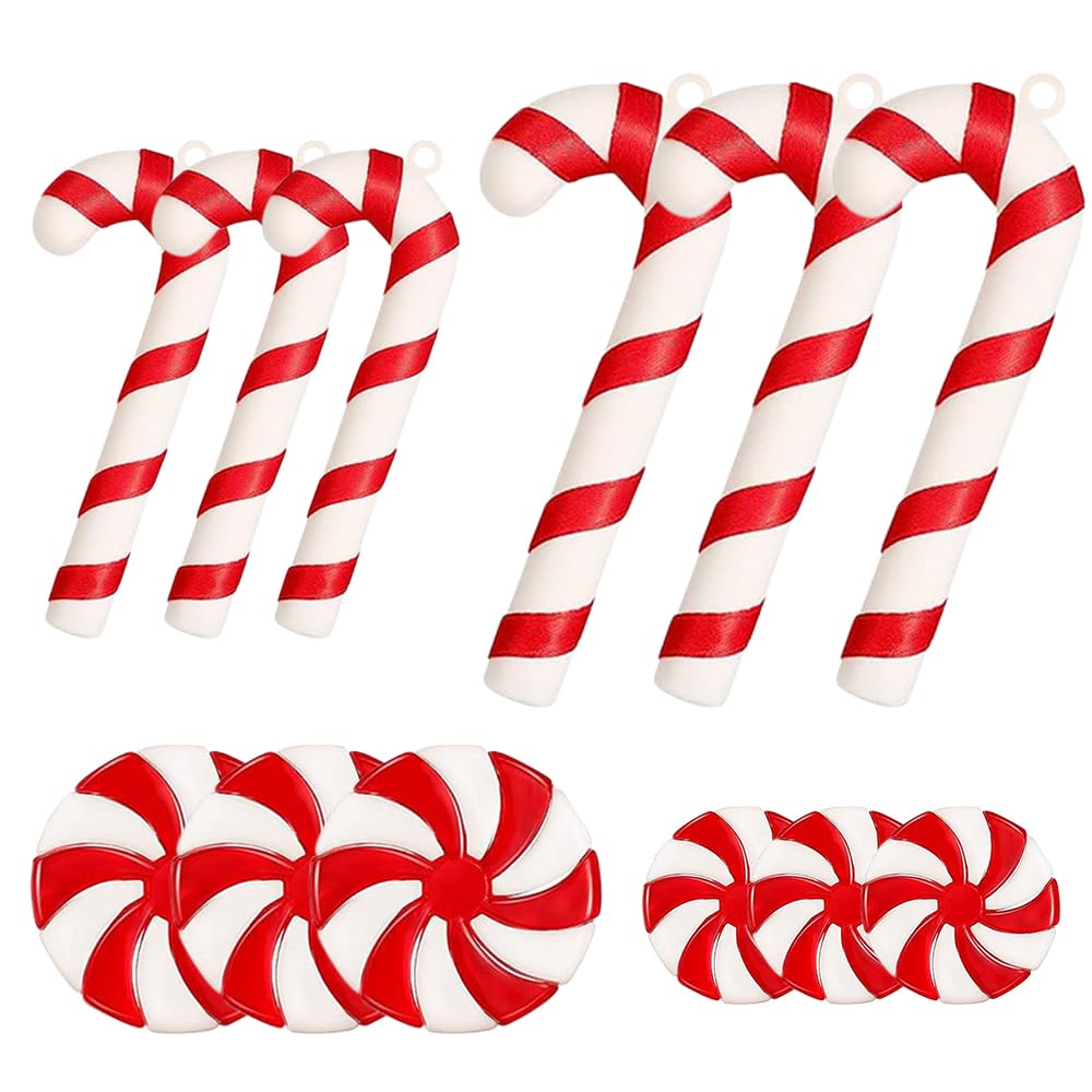 20Pcs Candy Cane Christmas Tree Hanging Ornaments, Chrismas Themed Plastic Candy Cane for Xmas Craft Home Party Decorative Supplies - Medaid International