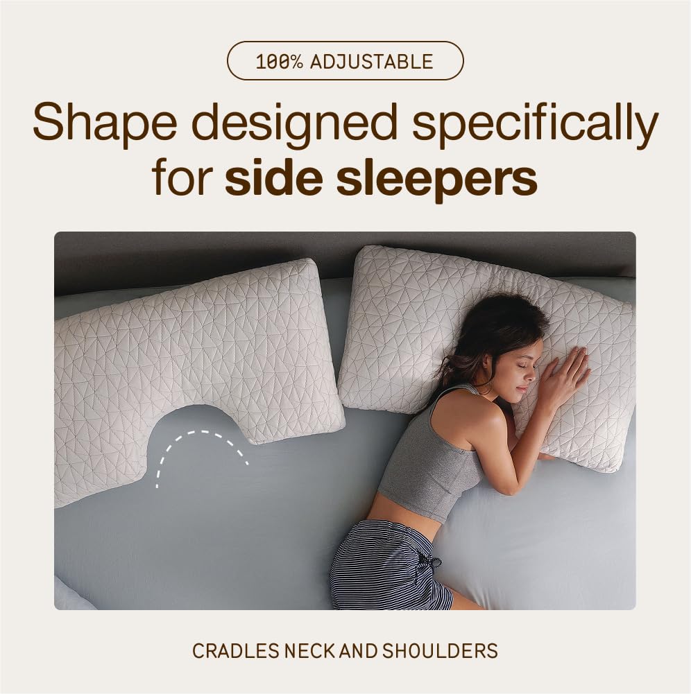 Coop Home Goods Original Cut-Out Adjustable Pillow, King Size Bed Pillows for Neck & Head Support, Memory Foam Pillows - Medium Firm for Side Sleeper, CertiPUR-US/GREENGUARD Gold - Medaid International