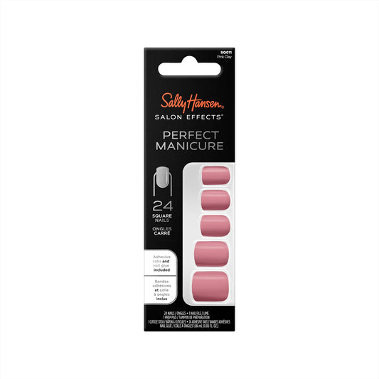 Sally Hansen  Perfect Manicure Press-On Nails Square, Pink Clay - Medaid