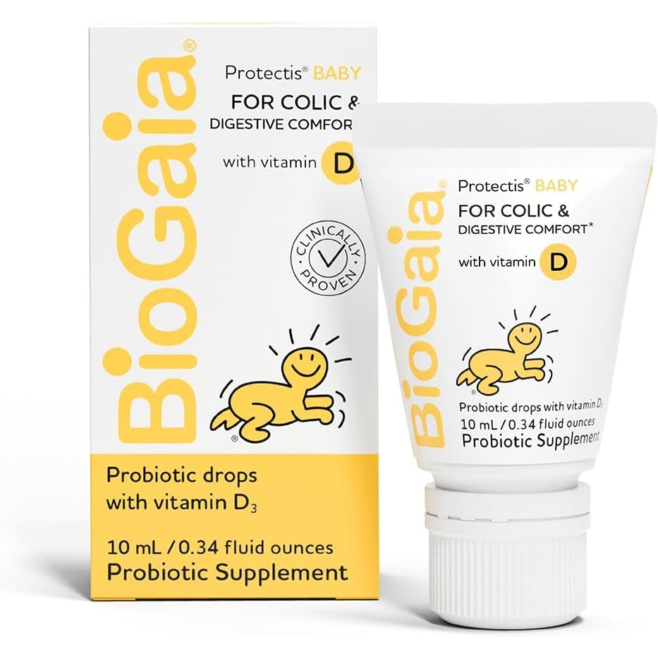 BioGaia Baby Probiotic Drops - Colic & Gas Relief + Vitamin D, 50-Day Supply, Safe for Newborns, Reduces Crying, Fussing, Colic, Gas, Spit-ups & Constipation, No allergens, dairy or soy - Medaid - Lebanon