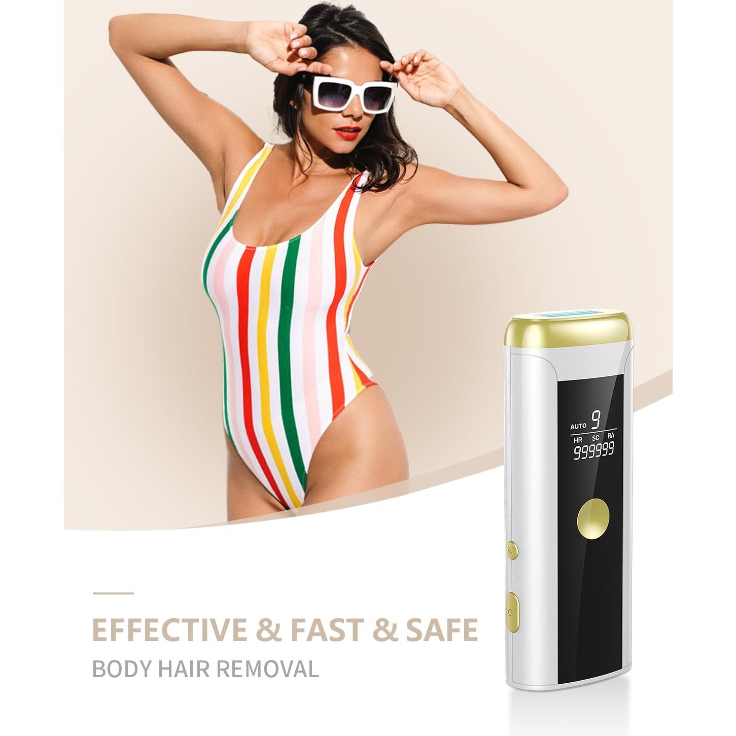 Hair Removal for Women and Men, At Home IPL Hair Removal Device with 3 Modes, Permanent Hair Remover Machine for Facial Legs Arms Bikini Line Whole Body Depilation, Come with Razor & Glasses - Medaid International
