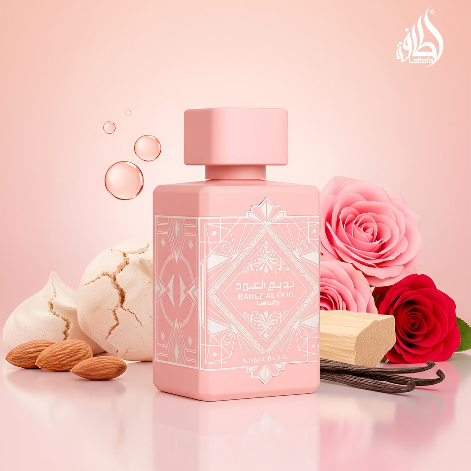 Lattafa Bade'e Al Oud Noble Blush for Unisex Eau de parfum Spray, 3.4 Ounce / 100 Ml - Medaid International