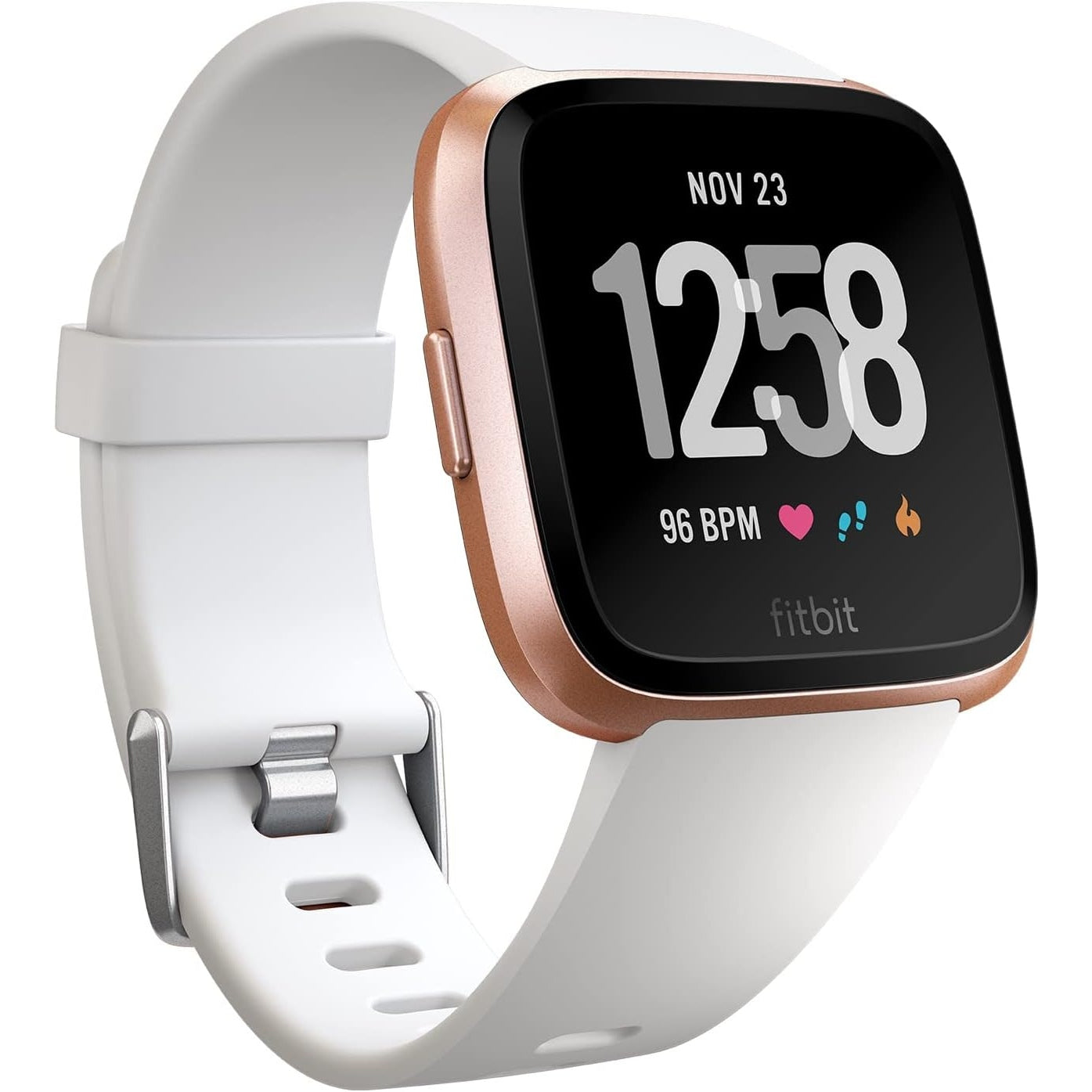 Fitbit Versa Smart Watch, Red Aluminium, One Size (S & L Bands Included) (Renewed) - Medaid