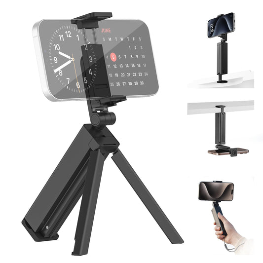 ULANZI SK-20 Travel Essentials Airplane Phone Holder, Phone Tripod 360° Rotation,Travel Must Have Handsfree Cellphone Stand for Desk,Flight Essential Universal Adjustable Stand for Train Table - Medaid International
