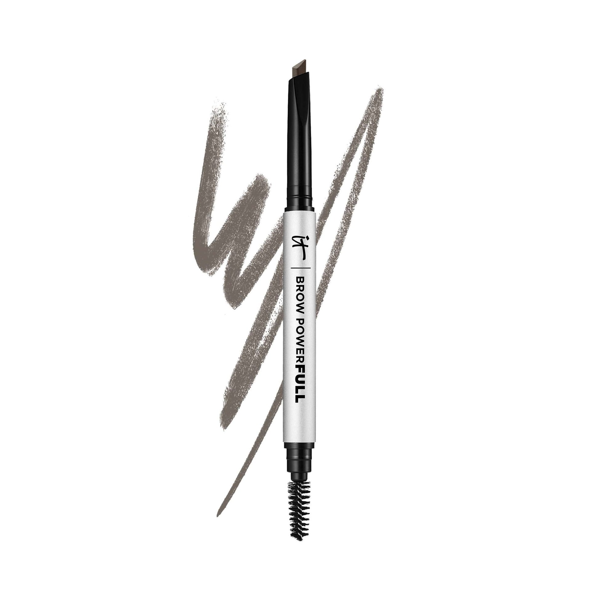 IT Cosmetics Brow PowerFULL Universal Taupe Eyebrow Pencil - with Triangular Tip, Delivers Bold Volume, Precise Shaping, Adapts to All Hair Colors, Budge-Proof Formula, Built-In Spoolie Brush - Medaid International