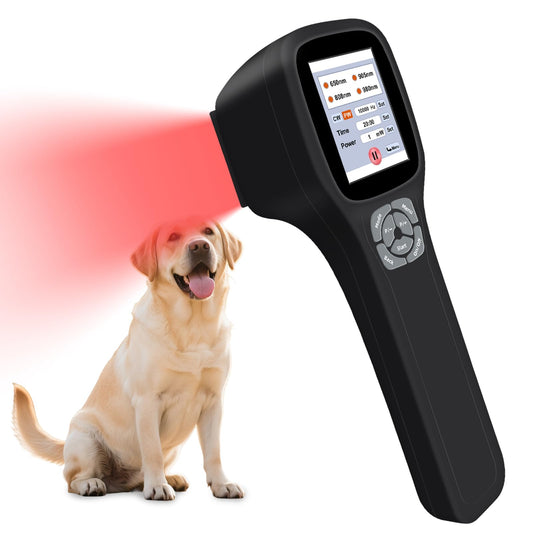 Frovab Cold Laser Therapy Device for Dogs, 5x980nm 5x905nm 5x808nm 10x650nm, Portable Infrared Light Therapy for Cats Equine Joint, Handheld Red Light Therapy Device, Pet Laser Therapy for Pain Relief - Medaid International