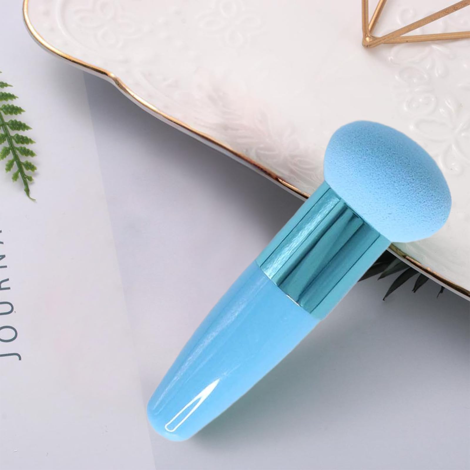 Foundation Makeup Sponge with Handle – Mushroom Shape Beauty Blender Stick for Smooth Application, Perfect for Liquid and Cream Cosmetics - Medaid International
