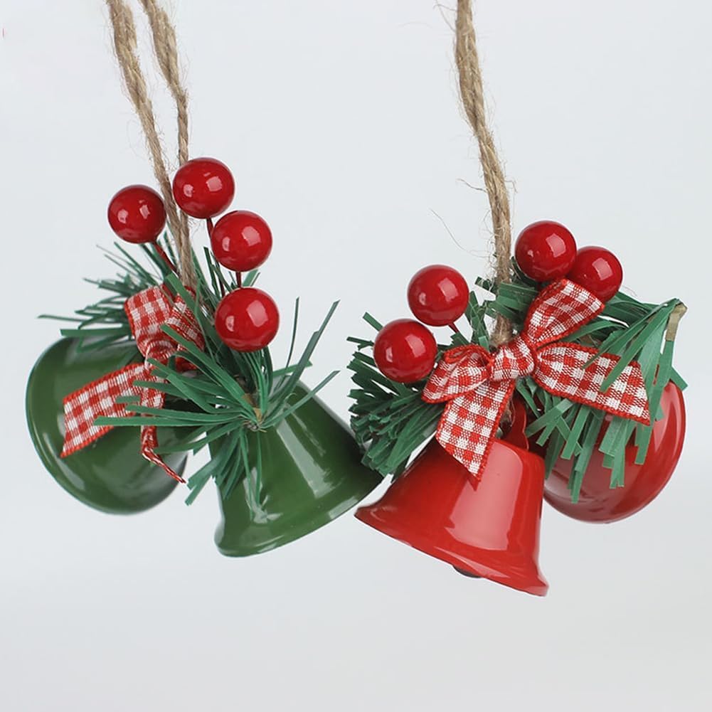 1 Pc Red Christmas Bells, Tree Hanging Ornament Metal Jingle Bells for Christmas Holiday Decoration - Medaid International