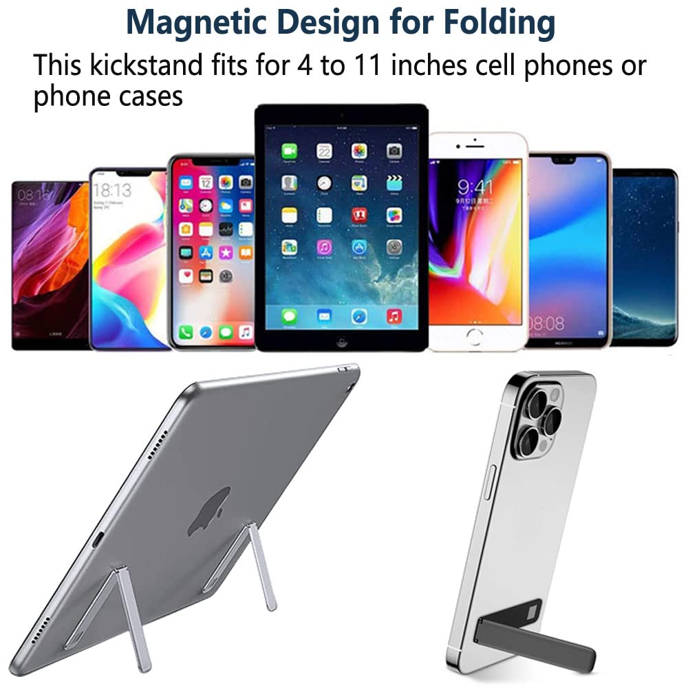 Kinizuxi Cell Phone Kickstand 2Packs, Vertical and Horizontal Aluminum Phone Stand for Desk,Adjustable Phone Holder Stand for Desk Compatible with iPhone,Samsung, iPad, Tablets and More-Silver - Medaid International