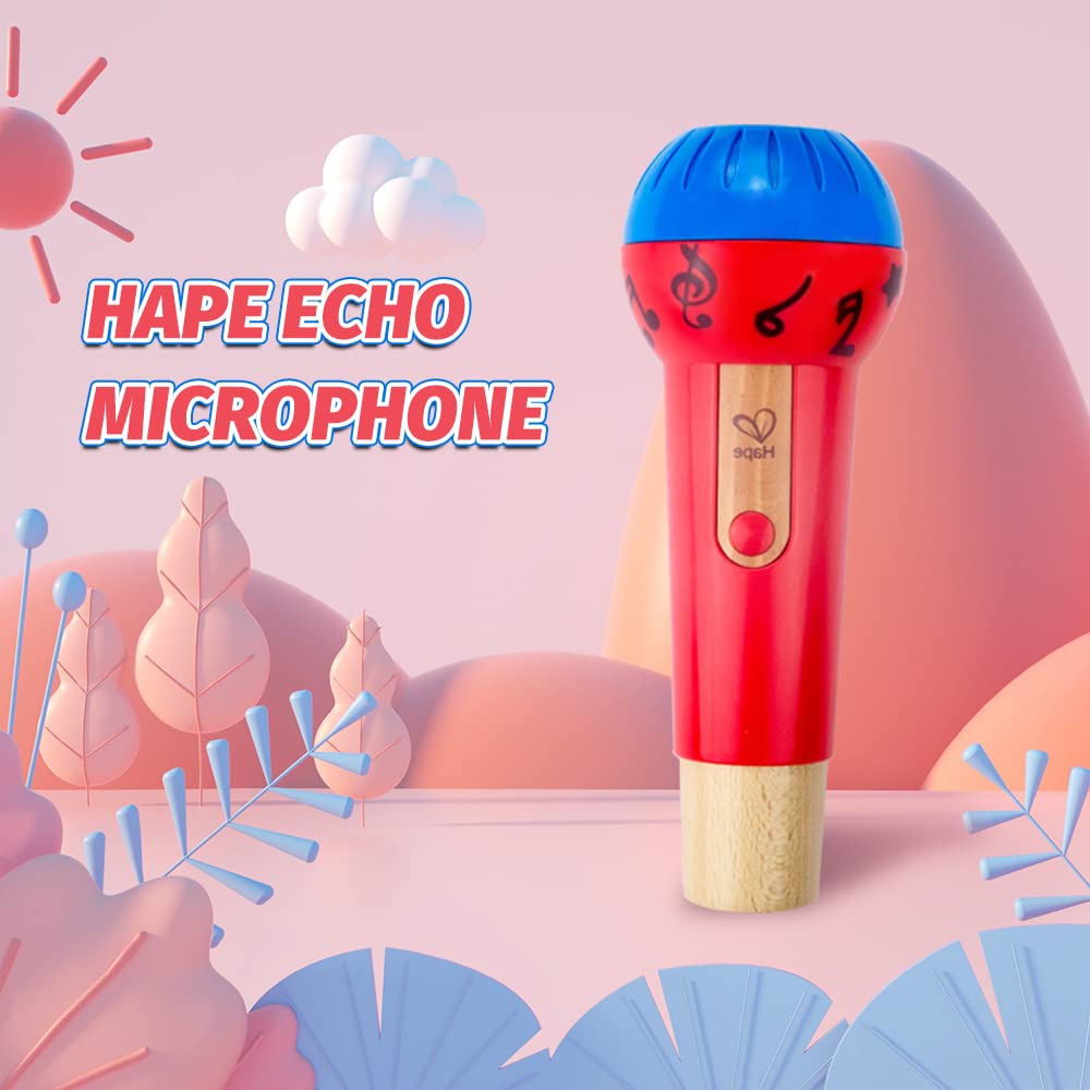 Hape Mighty Echo Microphone | Battery-Free Voice Amplifying Microphone Toy for Kids 1 Year & Up, Red, Model Number: E0337 - Medaid International