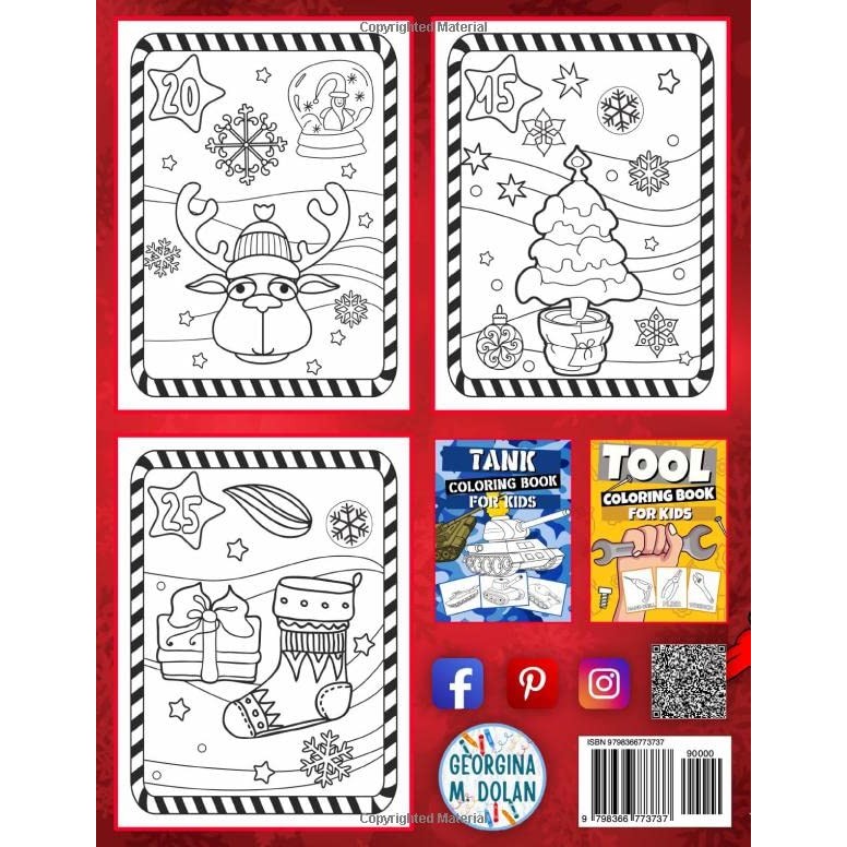 Advent Calendar Coloring Book: 25 Numbered Christmas Pages for a Stress-Free Countdown to Christmas for All Ages - Adults, Teens, and Kids - Medaid International