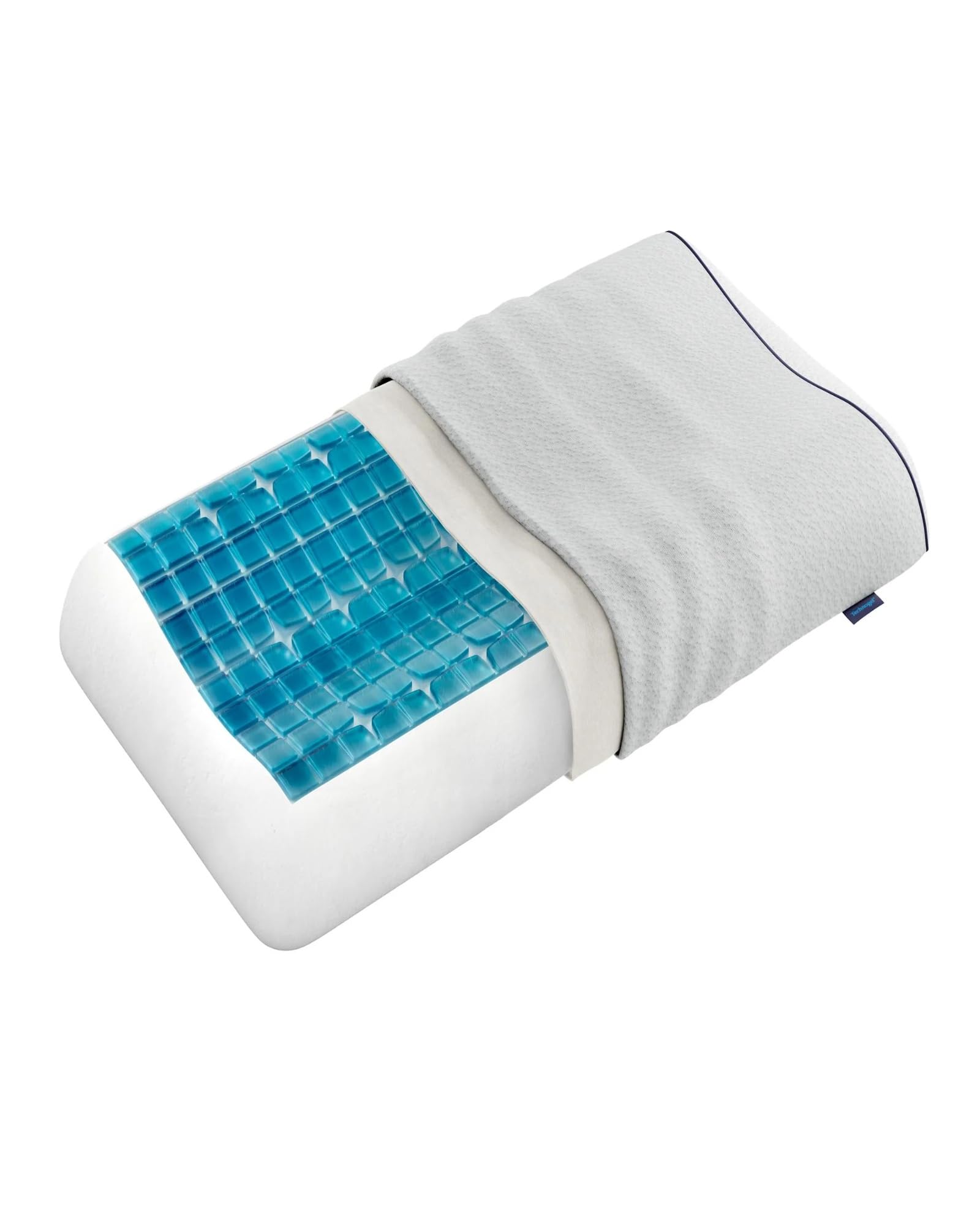 Technogel Anatomic Cooling Gel Pillow – Dual-Height Cervical Spine Support, Memory Foam Base, Washable Cover, Side & Back Sleepers King Size - Medaid International