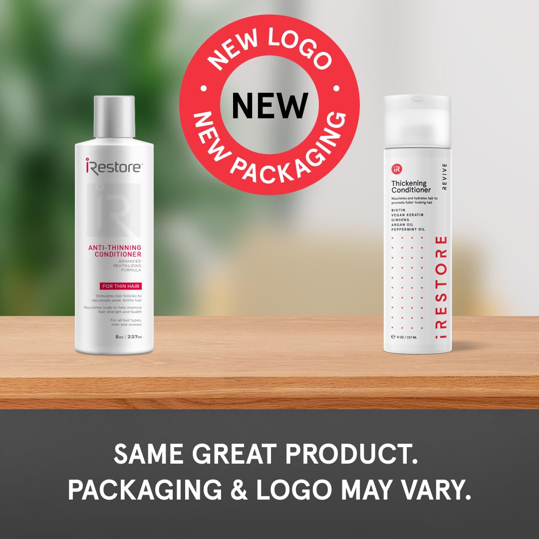 iRESTORE Biotin Hair Conditioner for Damaged Dry Hair - Good for Fine Hair Growth, Volumizing Thickening Conditioner with Ginseng & Argan Oil to Moisturize, Pair With Hair Loss Shampoo - Medaid International