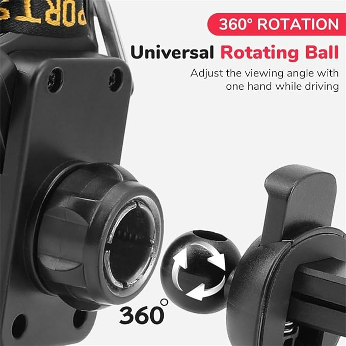 Shiny Carbon Fiber Racing Seat Swiveling Phone Car Holder Air Vent - Medaid International