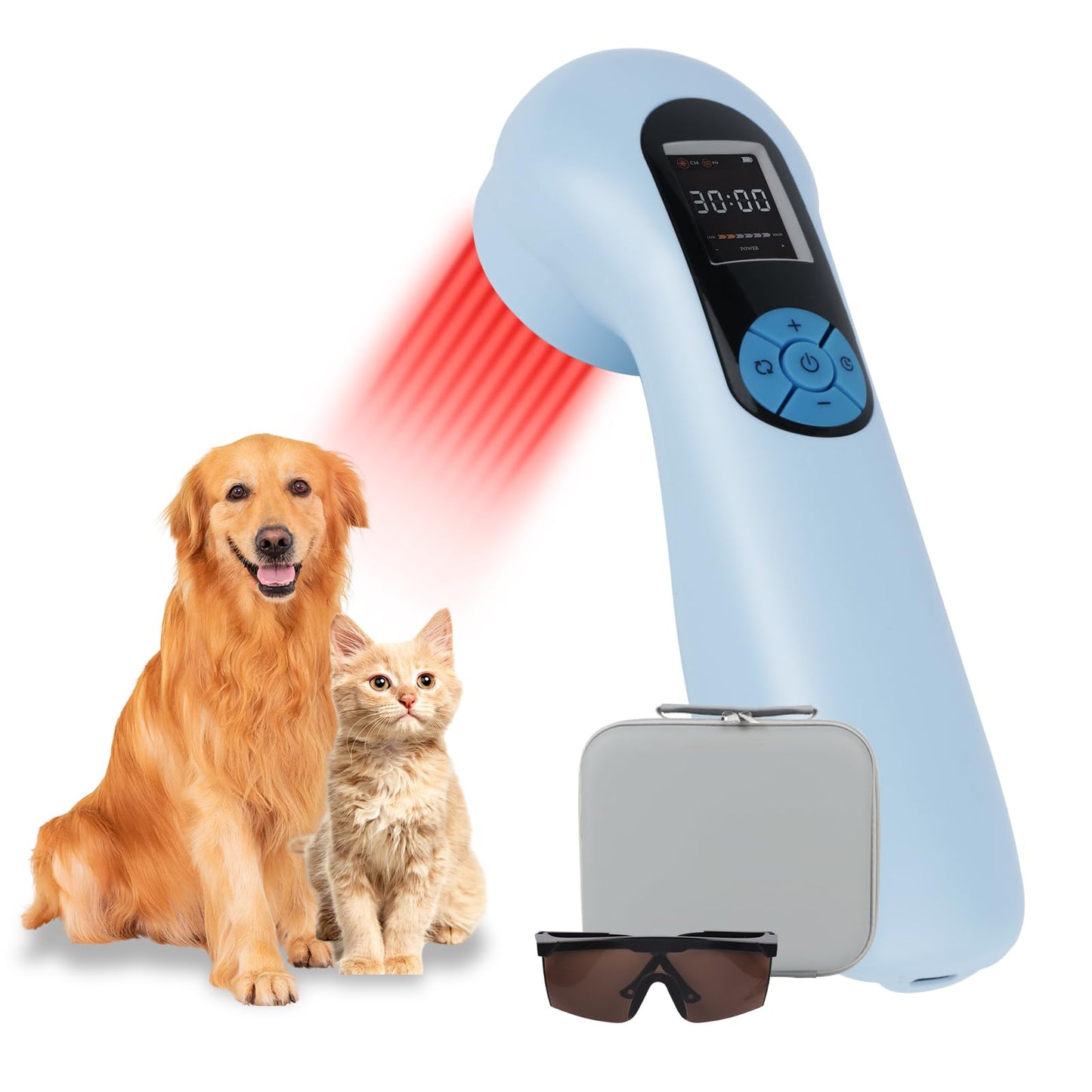 5000mAh Pro Cold Laser Therapy Device for Dog Vet Low Level NIR Red Light Therapy Machine Cat Pain Relief 808/650nm Handheld Infrared Laser LLLT Wand for Wound Healing Pet Muscle Relax Treatment - Medaid International