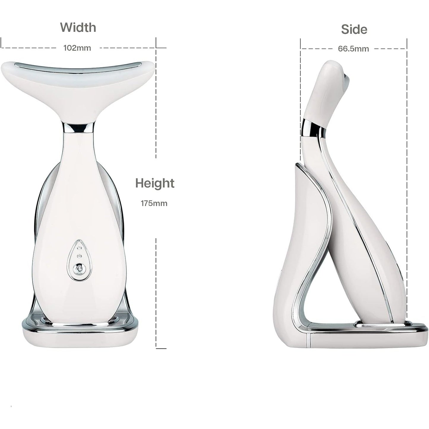 VRAIKO Lily Neck Face Massager, Face Sculpting Tool, Skin Rejuvenation Device with Thermal, Triple Action LED and Vibration, for Anti-Aging, Lifting and Tightening Sagging Skin (Pearl White) - Medaid International