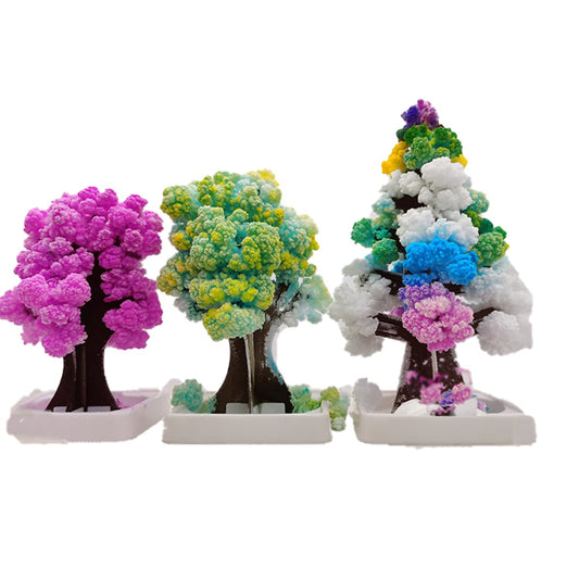 3 in 1 Mini Christmas Tree Magic Growing, Paper Tree Colorful DIY Crystal Growing Kit/Ornaments Decoration Toy Novelty Xmas Gift Boys Girls Science Kits & Toys Learning Guide (B) - Medaid International
