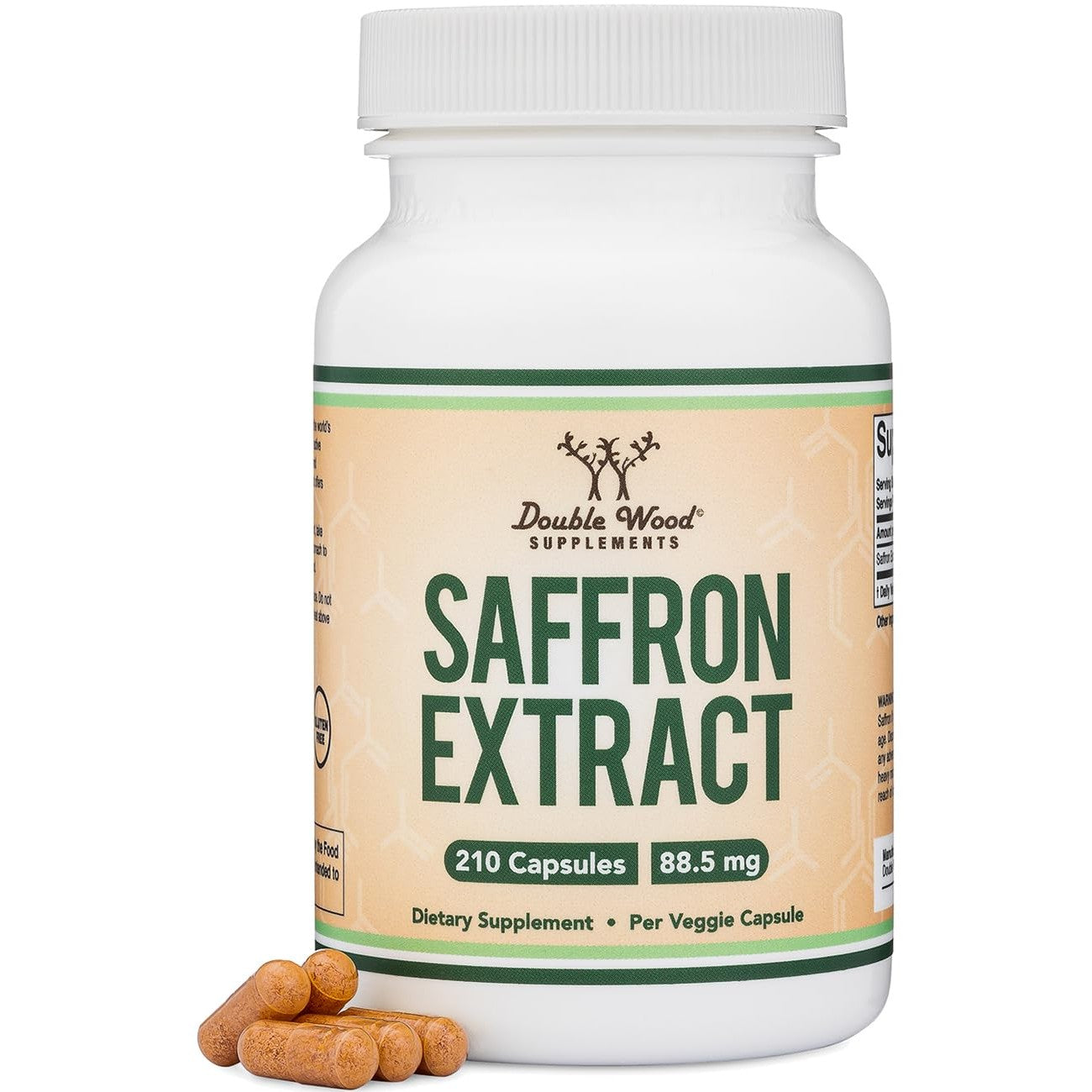 Saffron Supplement for Focus - Saffron Extract 88.5mg Vegan Capsules (210 Count) – Supports Focus and Vision, Including Retina and Lens – Herbal Dietary Supplement by Double Wood - Medaid International