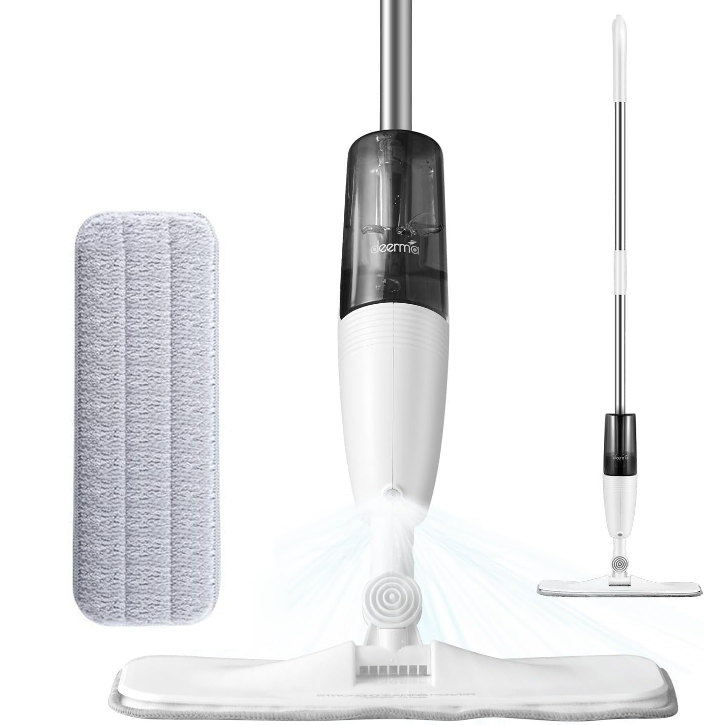 DEERMA Spray Mop for Floor Cleaning with Microfiber Reusable Washable Pad Refills, 360 Rotation Flat Mop for Hardwood Laminate Ceramic Tile Floor, 4 Mop Pads - Medaid International