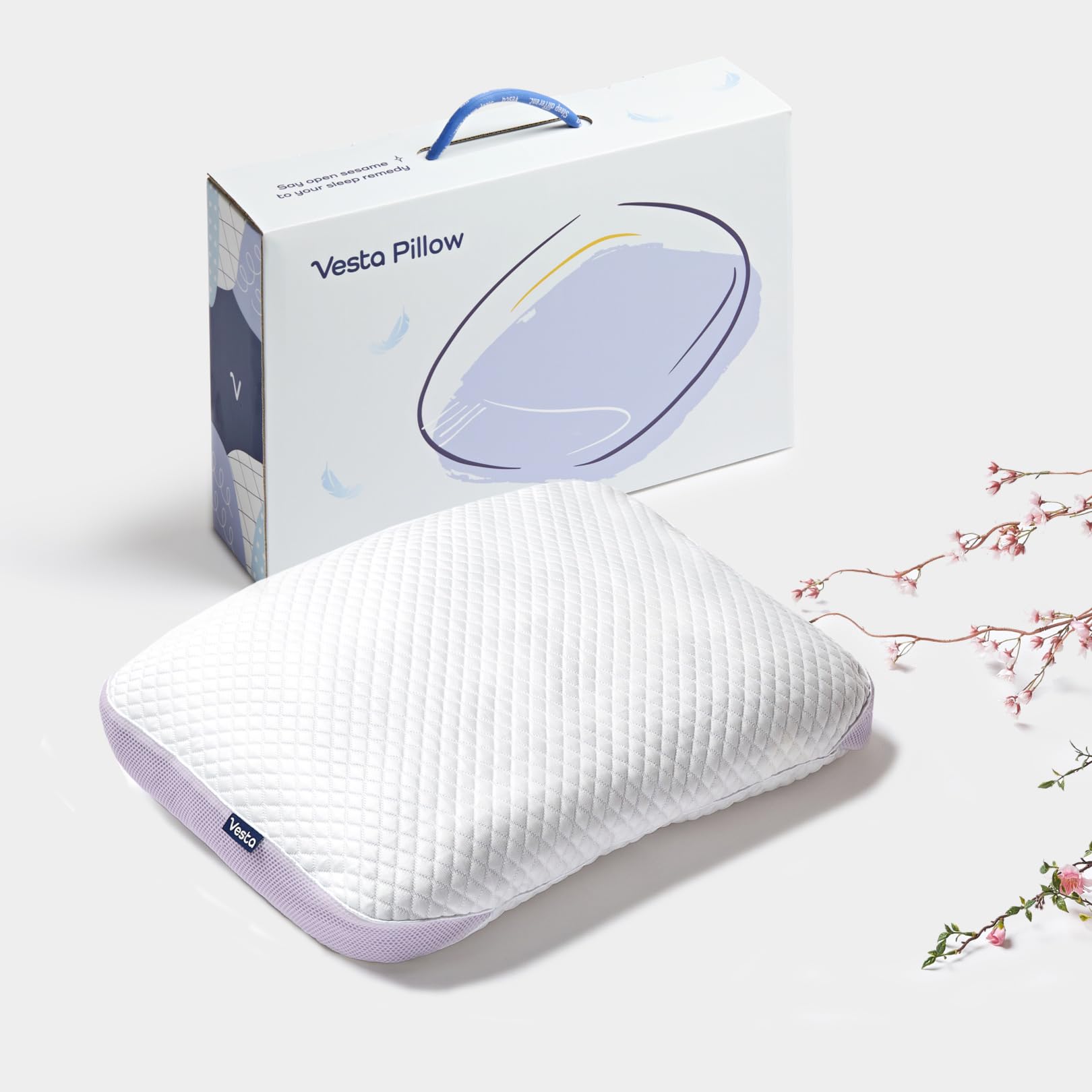 Vesta PurpleZen Eco-Luxe Down Pillow, Supportive, Adaptable, and Plush Pillow for Back, Stomach, or Side Sleepers, Washable Cooling Cover, Medium Profile (4.5" Height) & Soft (Pack of 1) - Medaid International