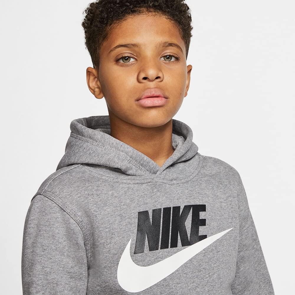 Nike Boys Sportswear Club+ Hbr Pullover Hoodie (US, Numeric, 6, Regular, Carbon Heather) - Medaid International