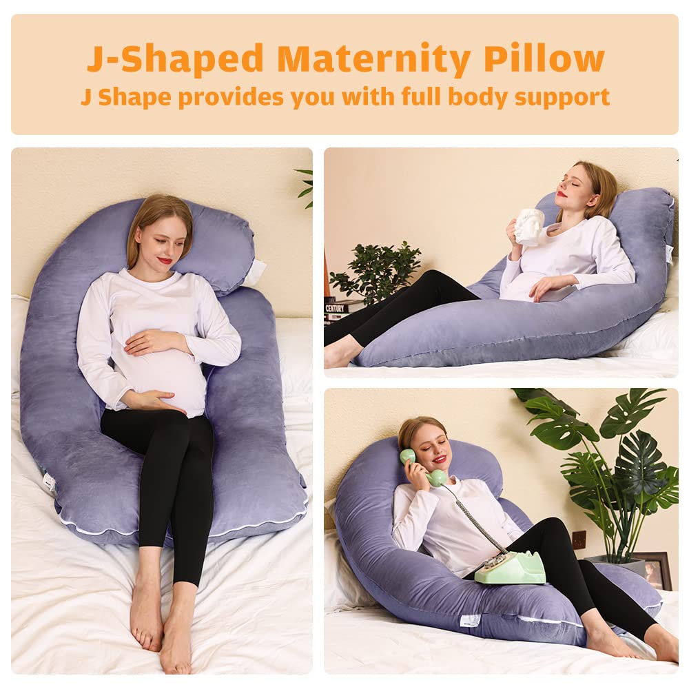 Chilling Home Pregnancy Pillow, U Shaped Full Body Maternity Pillow 58 inch, Pregnant Women Must Haves Pregnancy Pillows for Sleeping with Removable Cover - Medaid International