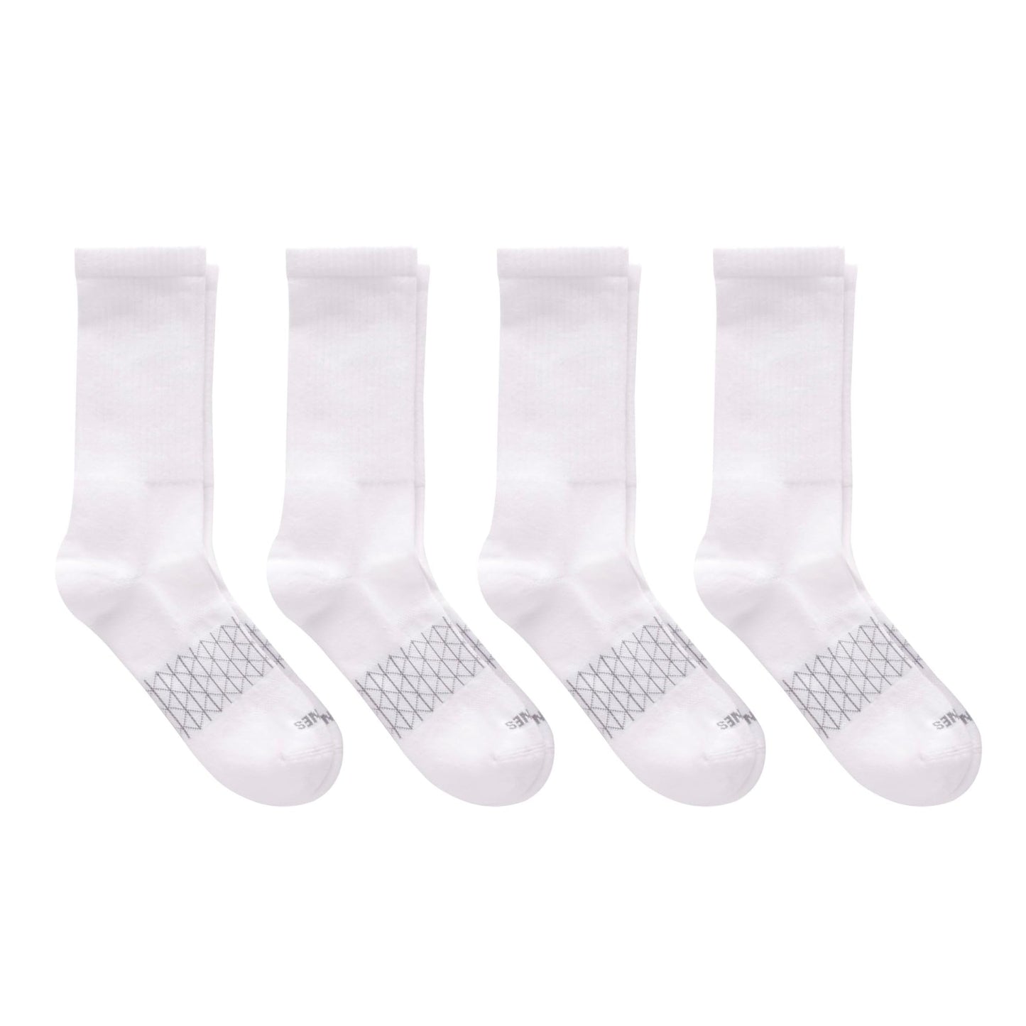 Hanes Men's Absolute Active Cushioned Crew, Moisture Wicking Socks, Seamless Toe, 4-Pack, White, 6-12 - Medaid International
