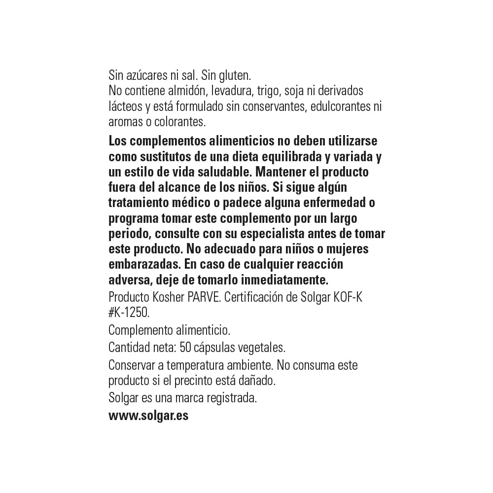 Solgar – L-Tyrosine 500 mg, 50 Vegetable Capsules - Medaid International