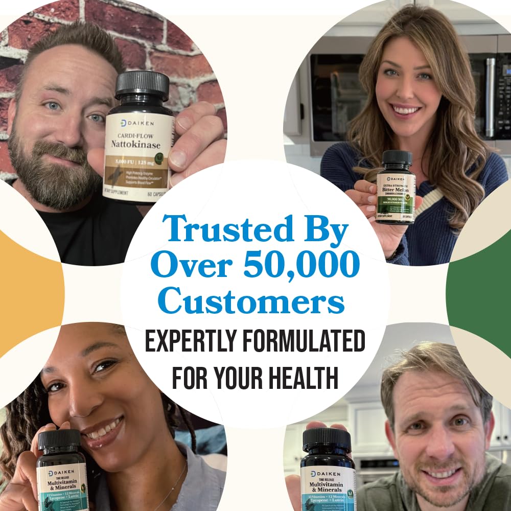 DAIKEN Nattokinase 5,000 FU, High Potency Nattokinase Supplement, Non-GMO & Vegan, Lab Tested, 60 Capsules (Pack of 2) - Medaid International