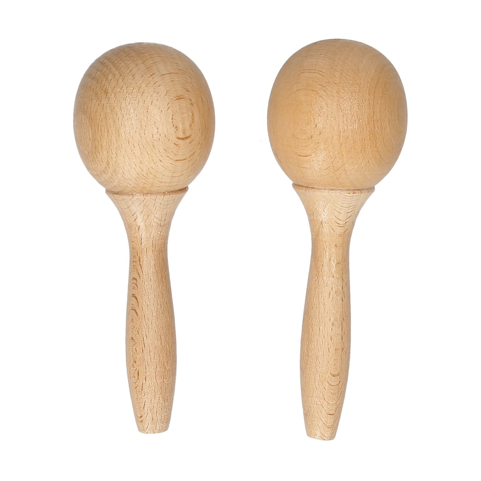 Beech Wood Maraca Pair Percussion Instrument Rumba Shaker Rattles for Kids Children Musical Compact Lightweight Durable Smooth Surface Easy to Hold Play Party Festival Classroom Event - Medaid International