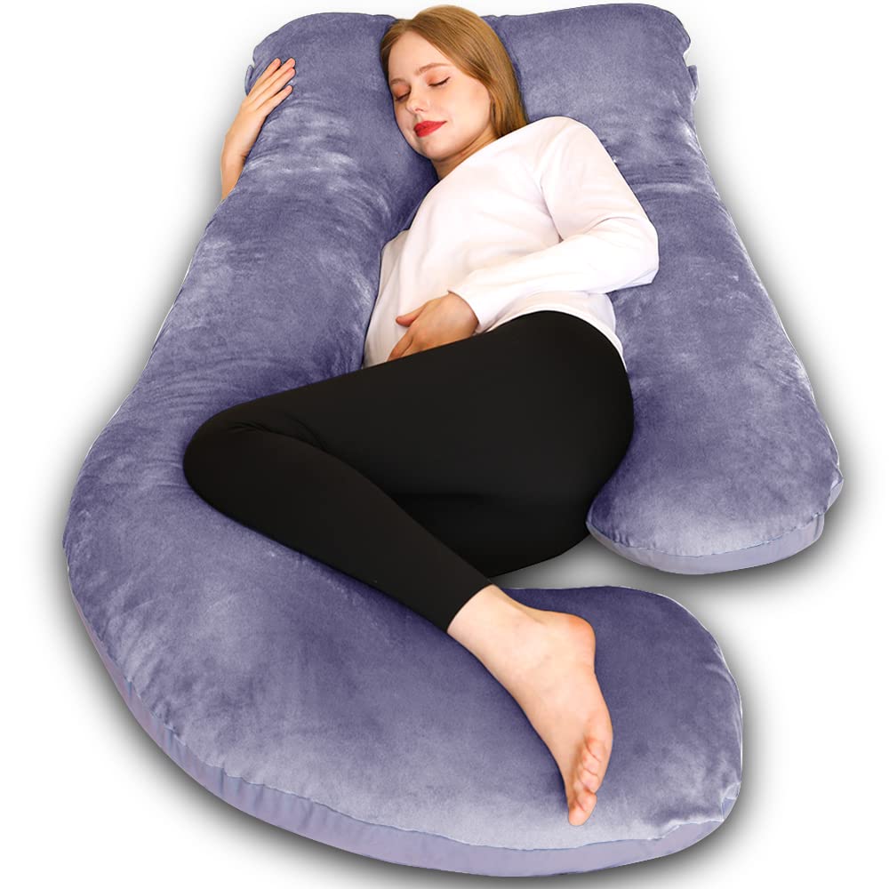 Chilling Home Pregnancy Pillow, U Shaped Full Body Maternity Pillow 58 inch, Pregnant Women Must Haves Pregnancy Pillows for Sleeping with Removable Cover - Medaid International