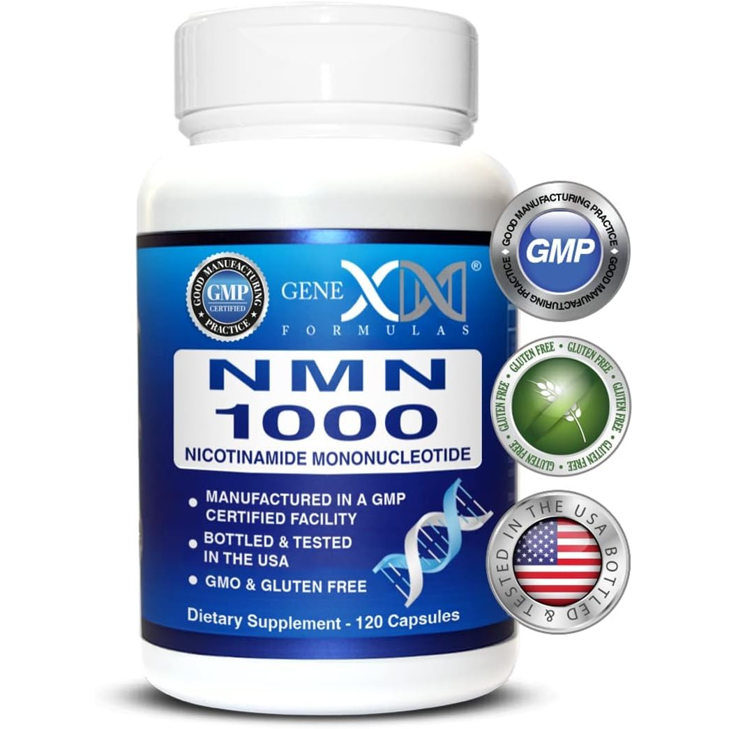 Genex Formulas NMN 1000mg - 99% Pure Shelf Stabilized Supplement Capsules for Increased NAD Levels & Healthy Aging, GMP Certified, 1000mg per Serving, 120 Capsules - Medaid International