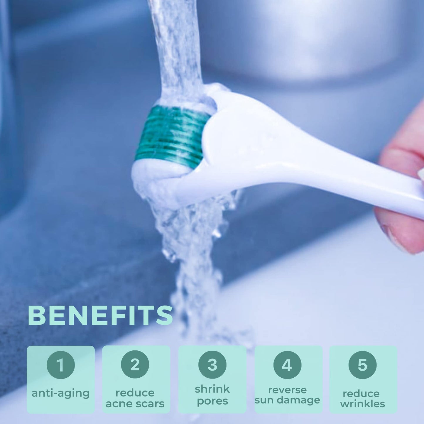 0.25mm Derma Roller Skin Care Tools | 540 Titanium Microneedle Roller | Micro Needler Face Roller | Microdermabrasion Facial Roller with Storage Case - Medaid International