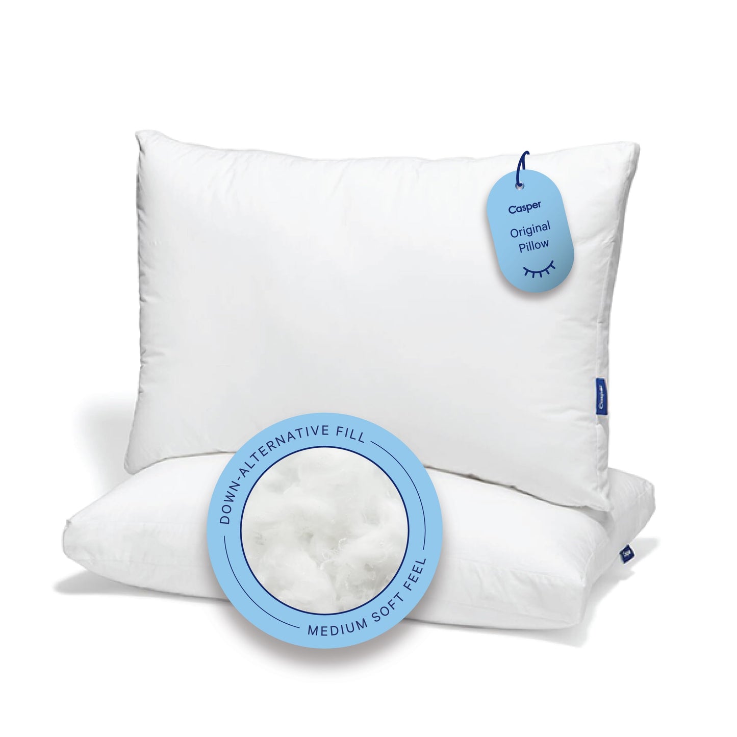 Casper Original Pillow for Sleeping, King, White, Two Pack - Medaid International