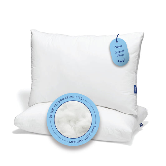 Casper Original Pillow for Sleeping, King, White, Two Pack - Medaid International