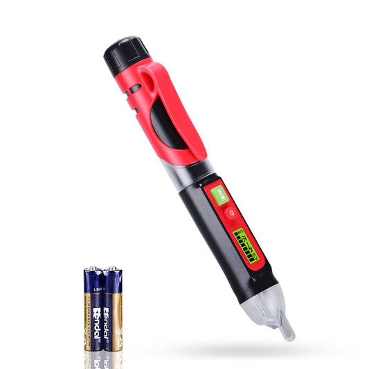Wintact Non-Contact AC Voltage Detector Pen, 12V-1000V/48V-1000V Dual Range, High/Low Adjustable Sensitive, Live/Null Wire Breakpoint Tester with Flashlight, LCD Flashing Audible Buzzer Alarm - Medaid International