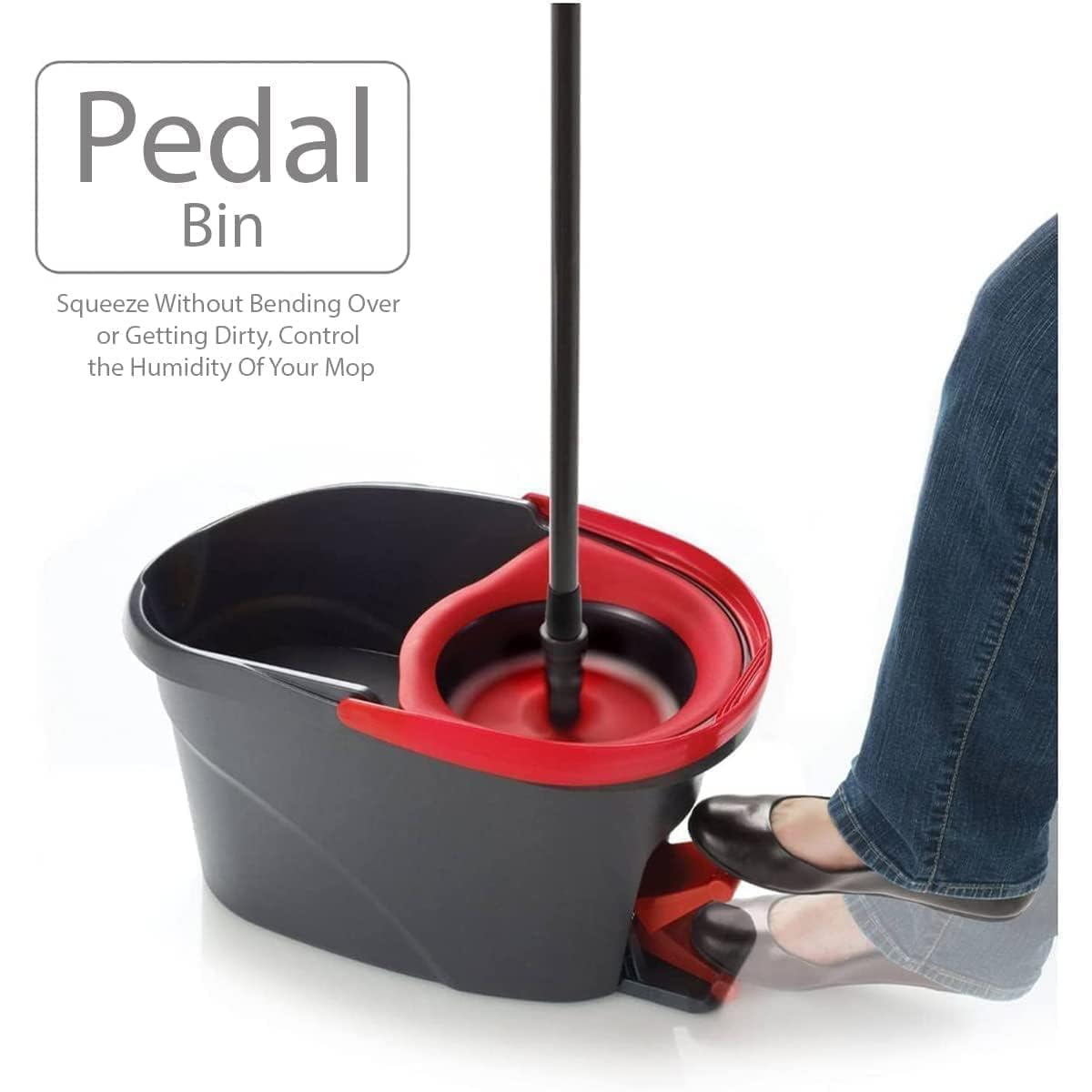 Vileda 163420 - Juego de fregona y Cubo con Pedal de Pie, Mango telescópico 85-125 cm, fregona de Suelo con escurridor Giratorio, Cabezal de fregona de Microfibra 2 en 1, Multicolor, 163420 - Medaid International