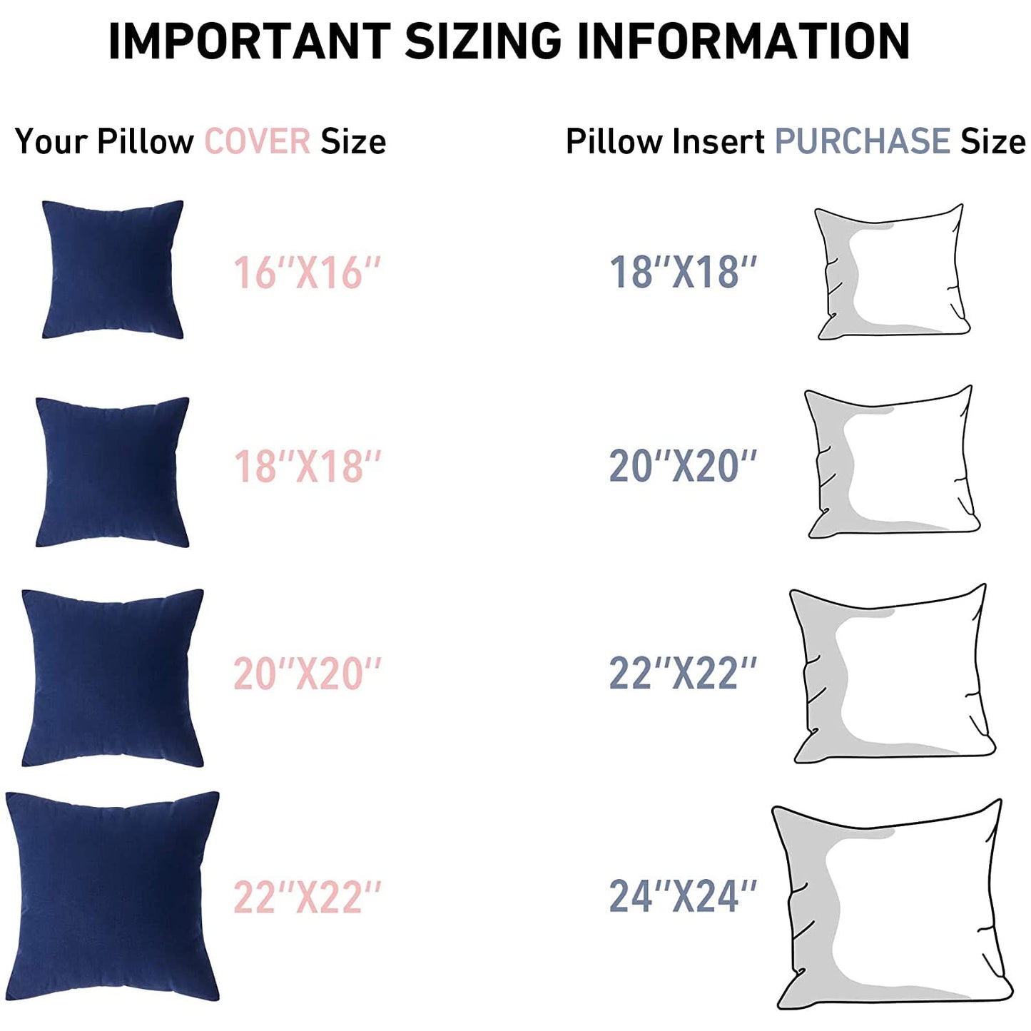 Leeden 18 x 18 Pillow Inserts (Set of 2) - Throw Pillow Inserts with 100% Cotton Cover - 18 Inch Square Decorative Pillows for Sofa, Couch, Bed and Home Decor - Medaid International