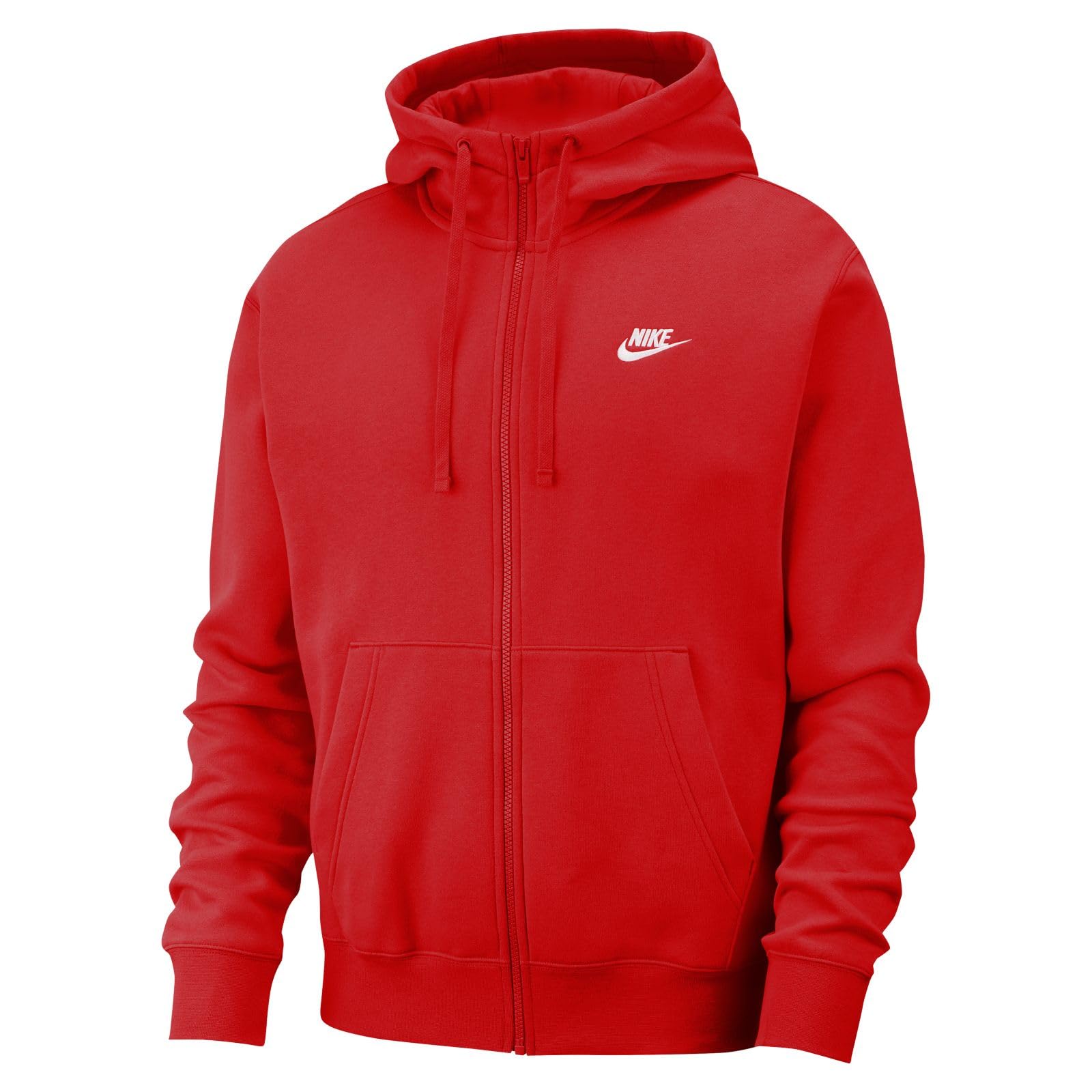 Nike Men's Sportswear Club Fleece Full Zip-Up Hoodie Men, University Red, M - Medaid International