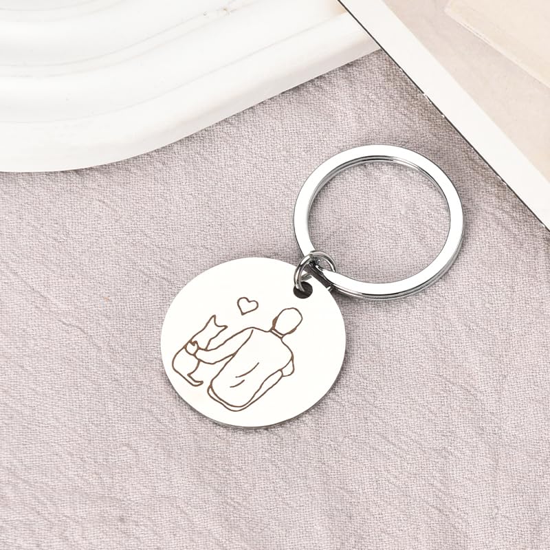 Cat Dad Christmas Gifts for Men Funny Keychain for Boyfriend Husband Birthday Gifts for Him Cat Daddy Gifts for Son Brother Fathers Day Gift for Cat Lovers Best Friend Friendship Gifts for Teen Boys - Medaid International