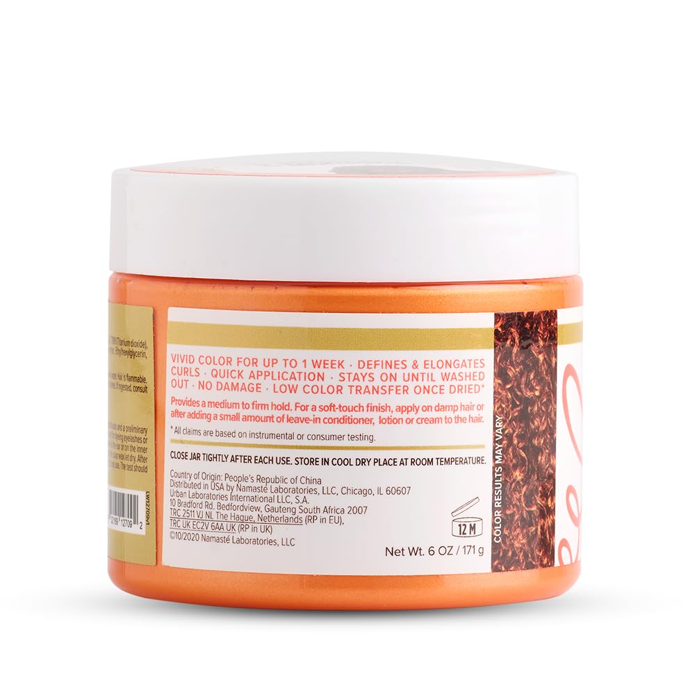 Curls Unleashed Color Blast, Peachtree Temporary Color Wax, Infused with Beeswax & Castor Oil (6.0 oz) - Medaid International