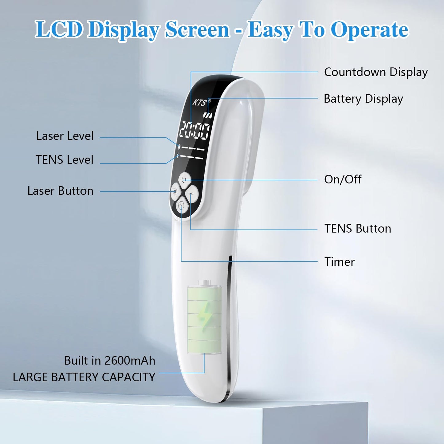 Cold Laser Therapy Device, KTS Upgrade 2-in-1 Infrared Light Therapy for Body Pain Relief, Deep Tissue Relieve Pain, Joint and Muscle Care Fast Recovery (4 * 808nm+12 * 650nm) - Medaid International