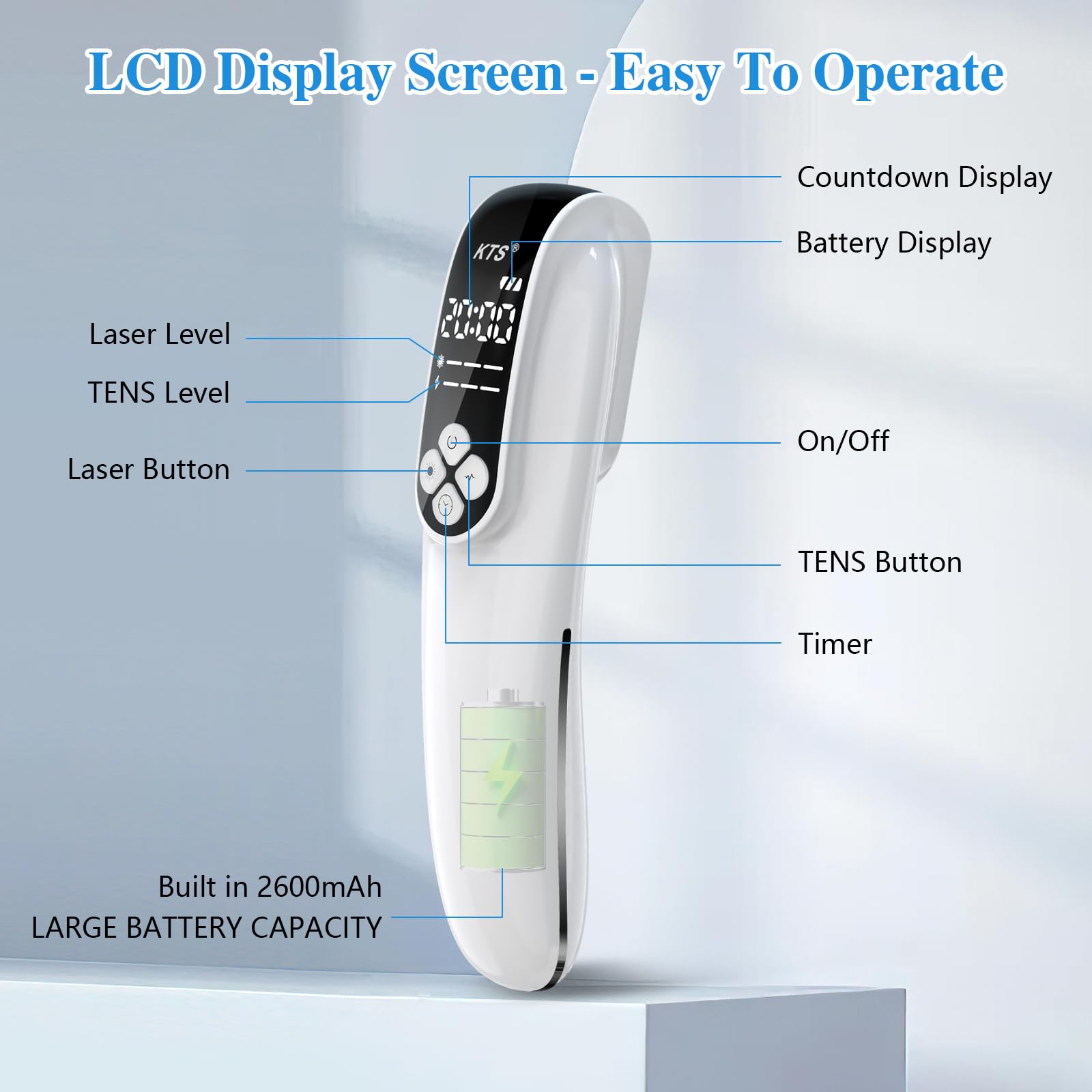 Cold Laser Therapy Device, KTS Upgrade 2-in-1 Infrared Light Therapy for Body Pain Relief, Deep Tissue Relieve Pain, Joint and Muscle Care Fast Recovery (4 * 808nm+12 * 650nm) - Medaid International