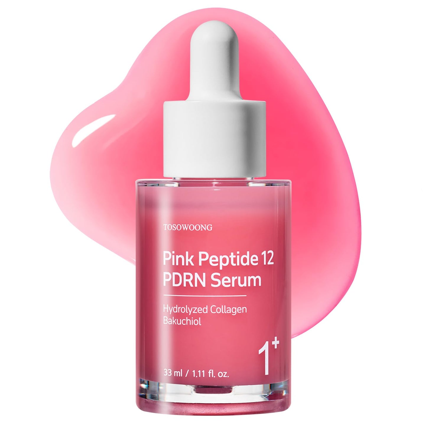 TOSOWOONG Pink Peptide 12 PDRN Serum With Salmon DNA PDRN 10,320ppm, 12 Peptides, Niacinamide, Skin glow, Hydrating, Moisturizing, Firming, Uneven Skin Tone, Korean Skincare, 33ml, 1.11 fl.oz. - Medaid International
