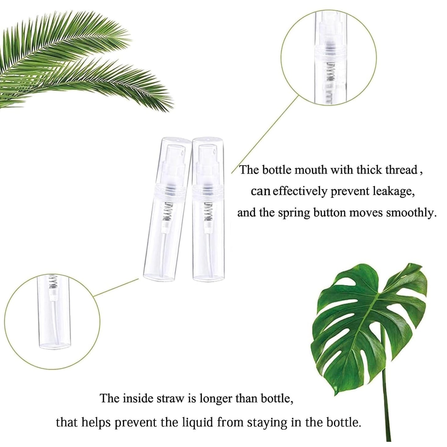 Csdtylh Mini Spray Bottle 100PCS 2ML Clear Plastic Empty Sample Containers Fine Mist Perfume Travel Refillable Spray Bottle Perfume Atomizer Small Travel Size Spray Bottle for Cleaning, Essential Oils - Medaid International