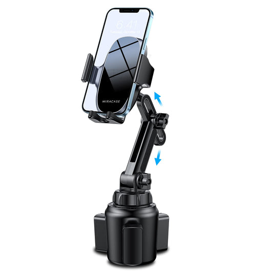 Miracase [Upgraded Version Cup Phone Holder for Car, Universal Adjustable Long Neck Car Phone Mount Cradle Friendly Compatible with iPhone Samsung Google and All 4.0-7.0 inches Smartphones - Medaid International
