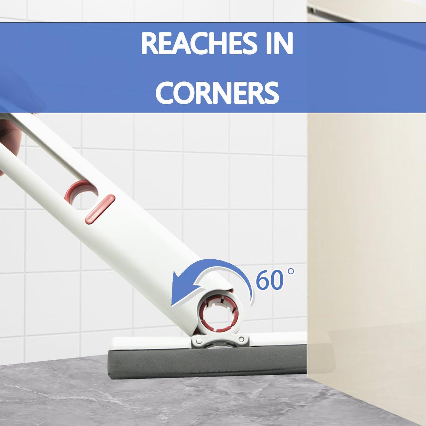 Protable Mini Mop Sponge Mop - Self Squeeze Mini Mop Small Mop Suitable for Kitchen, Bathroom, Living Room, Dorm, Car and Glass (1 Sponge Head + 1 Squeeze Handle) - Medaid International